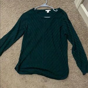 Petite Green Long-sleeve Sweater